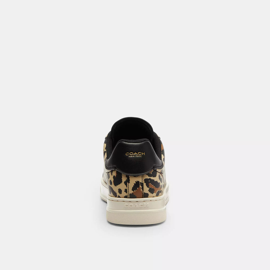 high line sneaker with leopard print