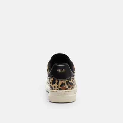high line sneaker with leopard print