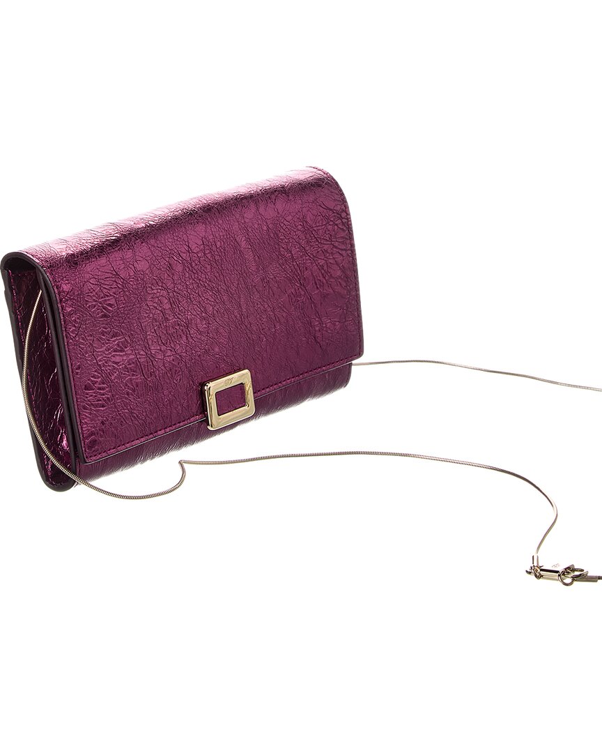 mini buckle leather wallet on chain