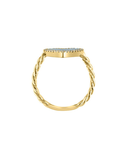 14k 2.21 ct. tw. diamond & malachite ring