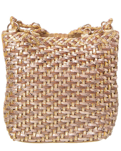 annick leather bucket tote
