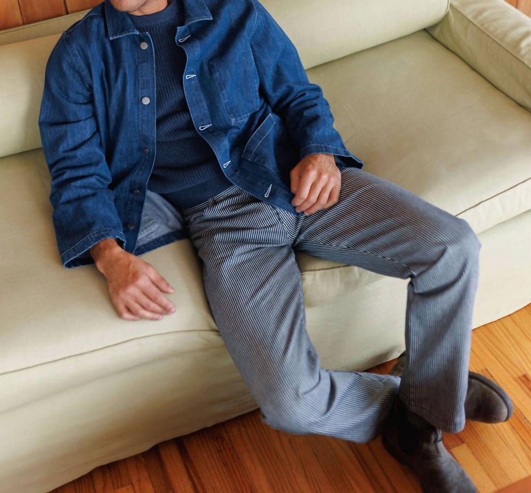 button front denim kite jacket in indigo