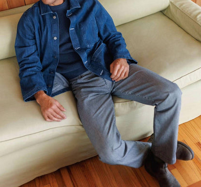 button front denim kite jacket in indigo