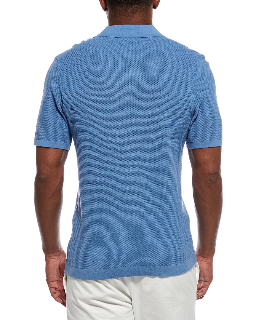 textured johnny collar polo shirt