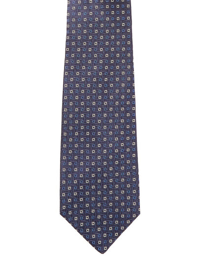 navy squares silk tie