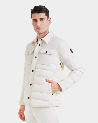 aziel men's down puffer shirt jacket