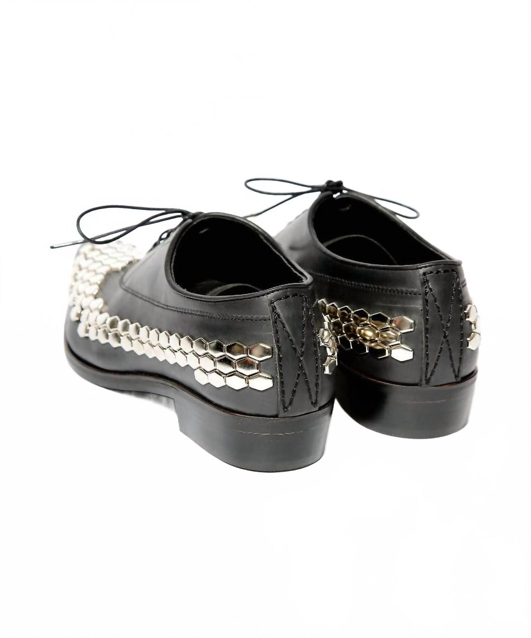 men's lace up studded shoe in black