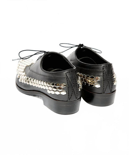 men's lace up studded shoe in black