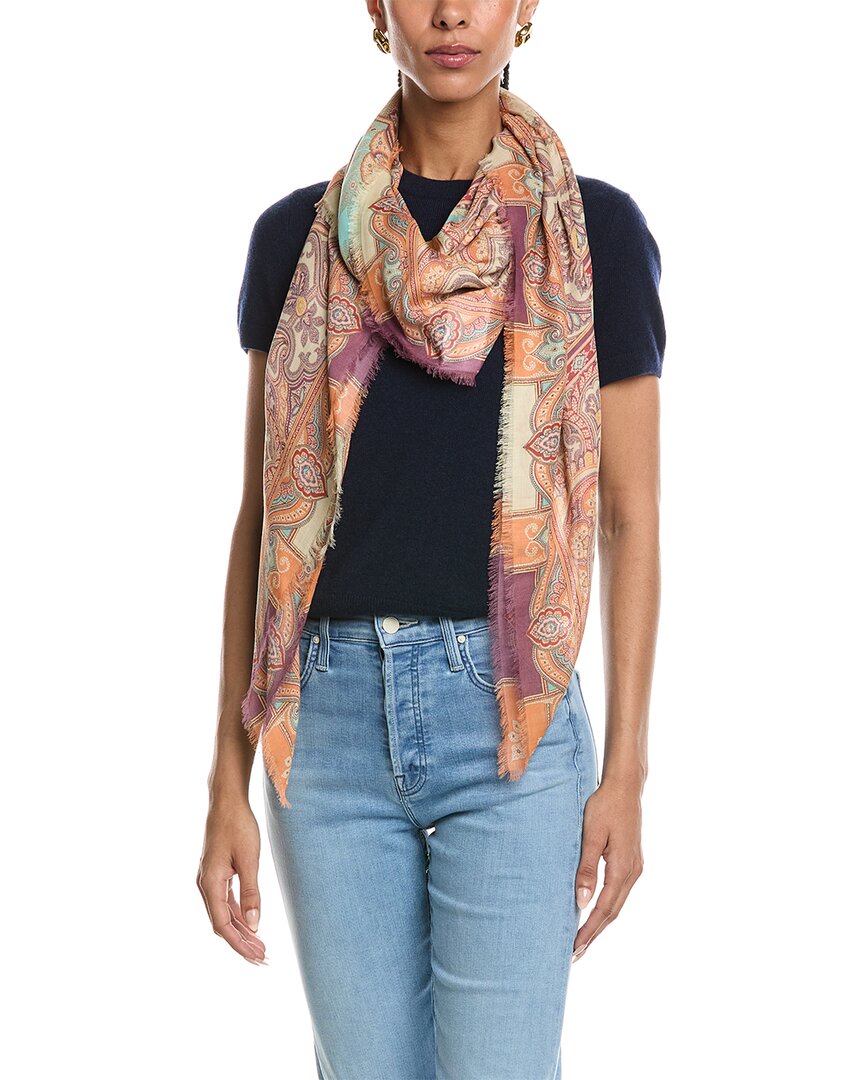 logo silk-blend shawl
