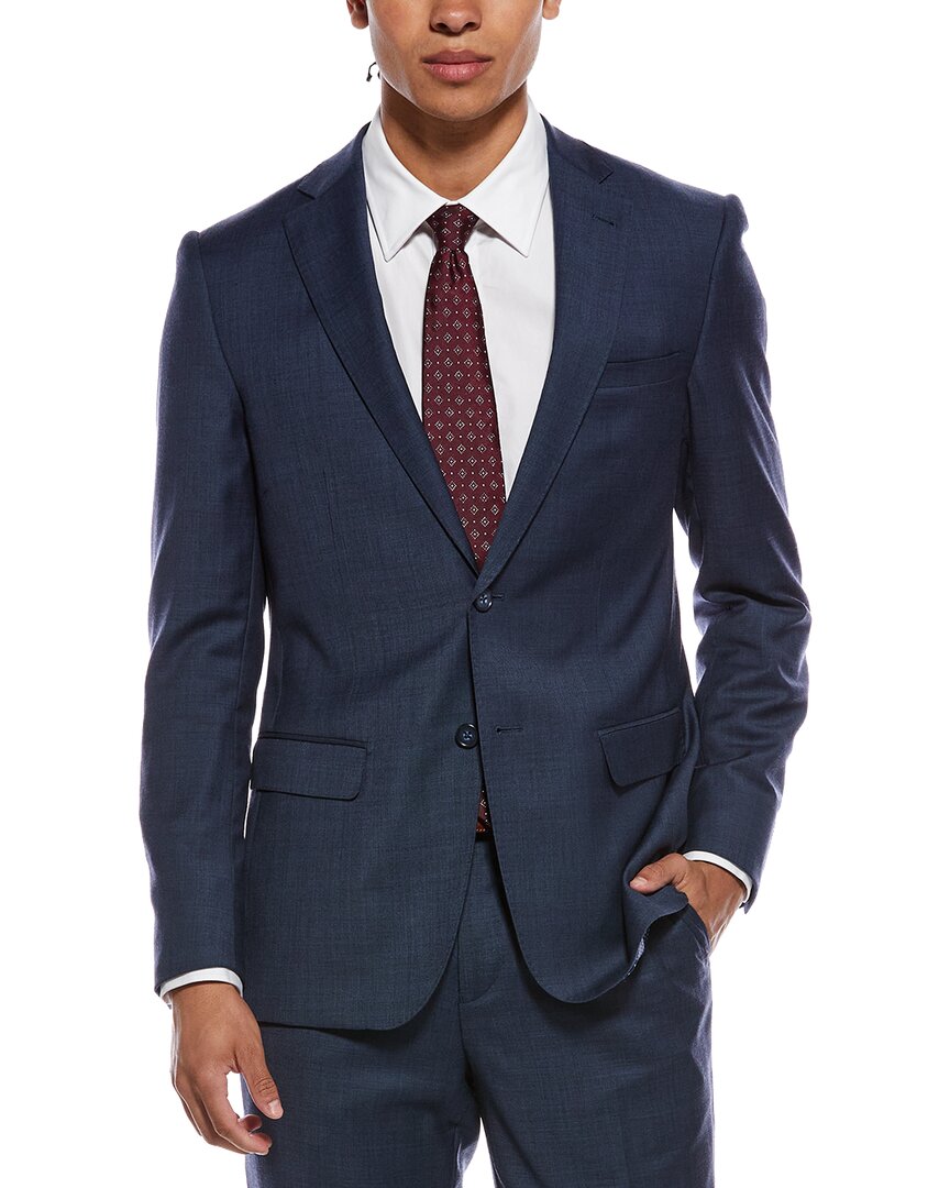 2pc wool suit with flat front pant