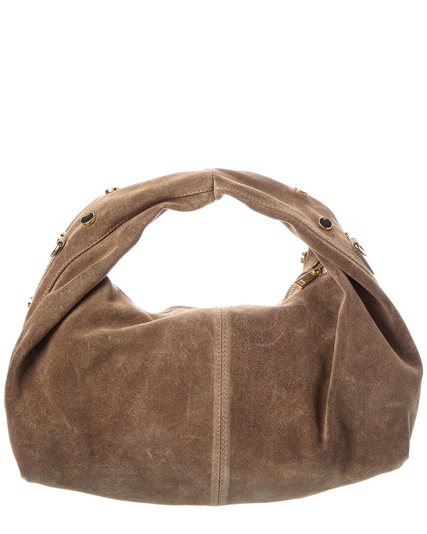 studded suede hobo