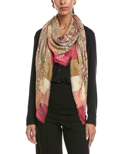 logo silk-blend shawl