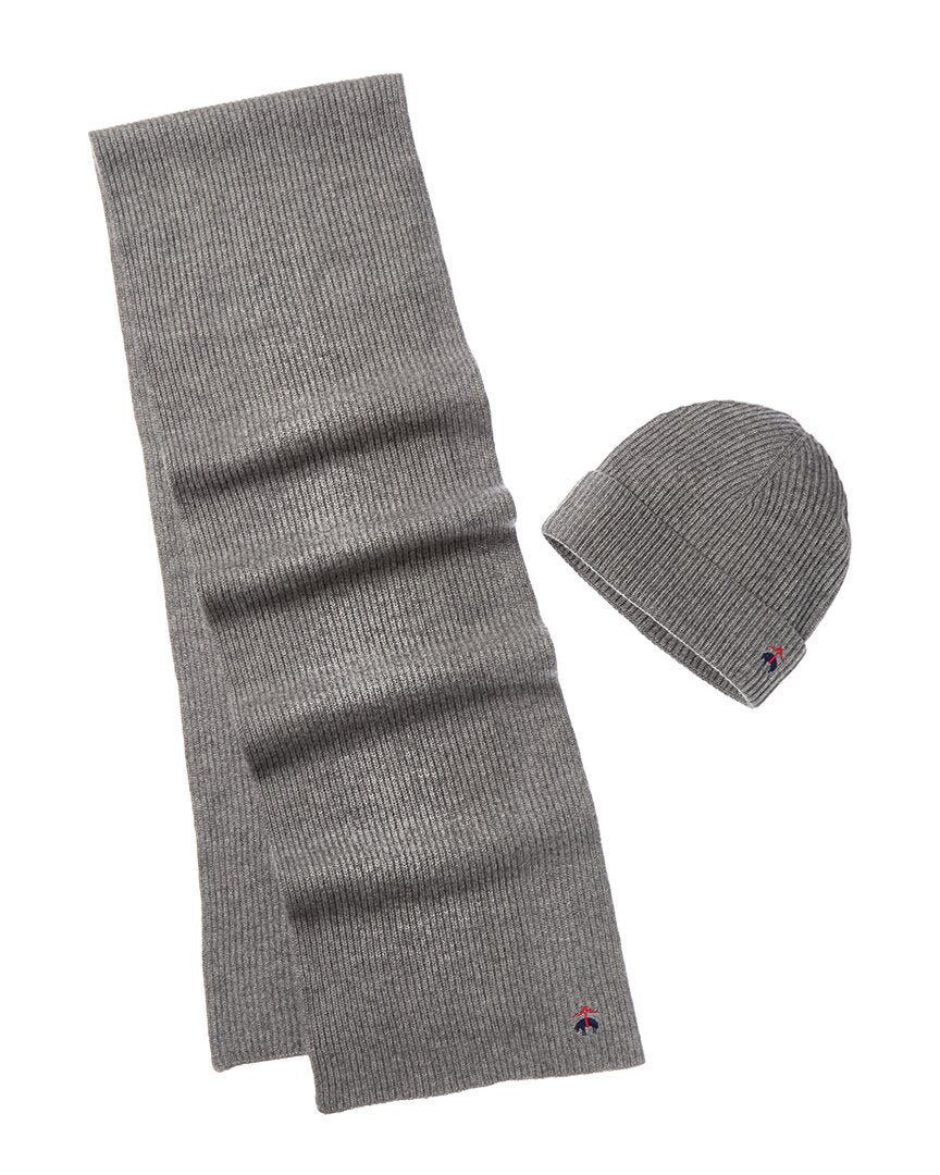 2pc wool & cashmere-blend hat & scarf set