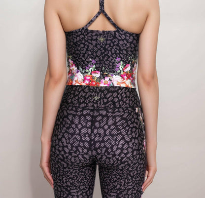 rosey rain bee active cami sports bra in multi