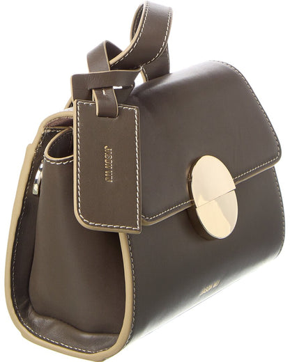 orbit leather satchel crossbody, green