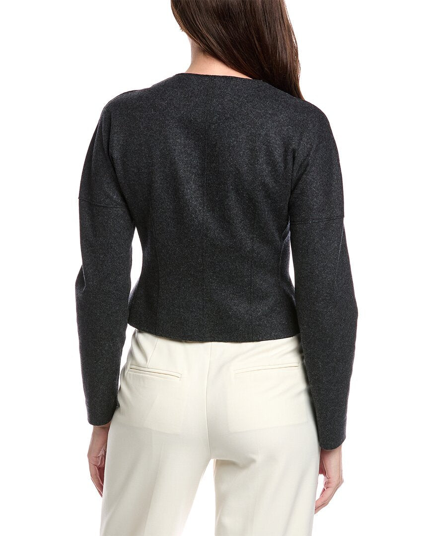 double-breasted drop-shoulder wool & cashmere-blend