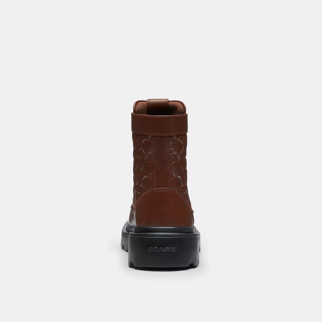combat boot in signature leather