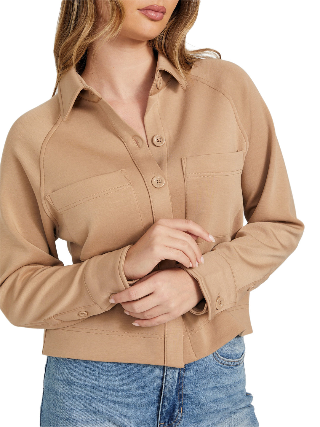 eco dove button-up jacket
