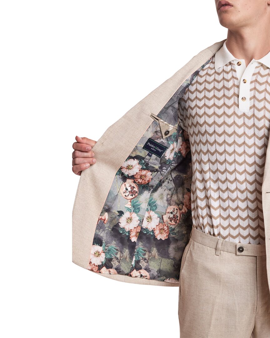 ashton slim fit linen-blend jacket