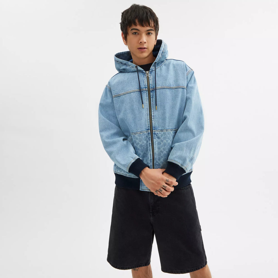 signature denim zip jacket