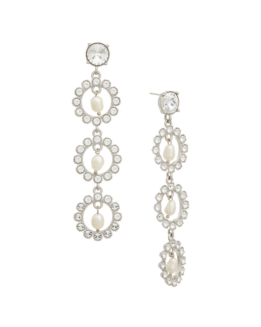 crystal disc triple earrings