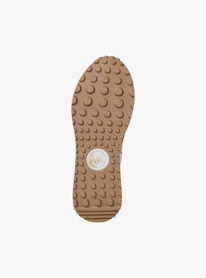 jesse stretch knit and snake embossed trainer