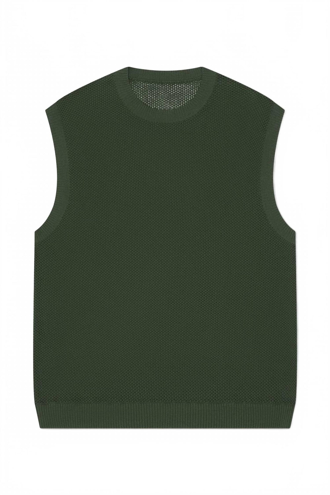crotchet knit vest in dark green