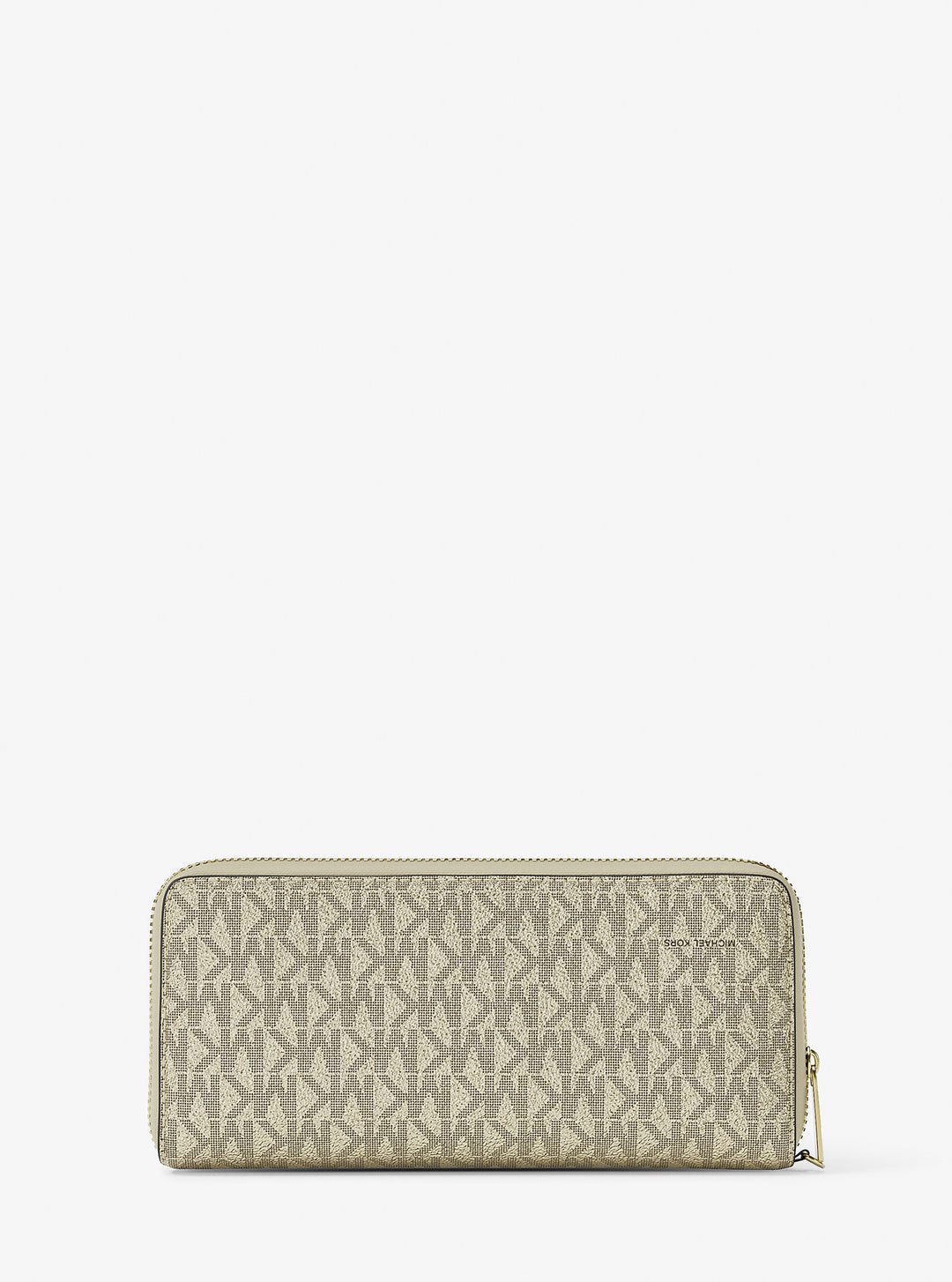 jet set large metallic signature logo continental wallet