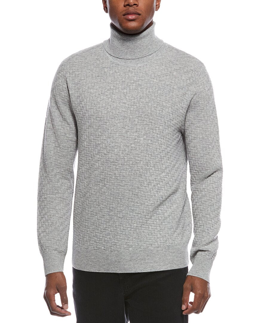 fancy stitch wool & cashmere-blend turtleneck sweater