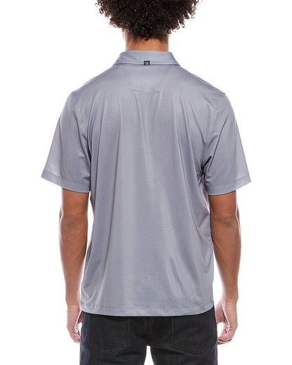 pike eco tonal geo print recycled polo shirt