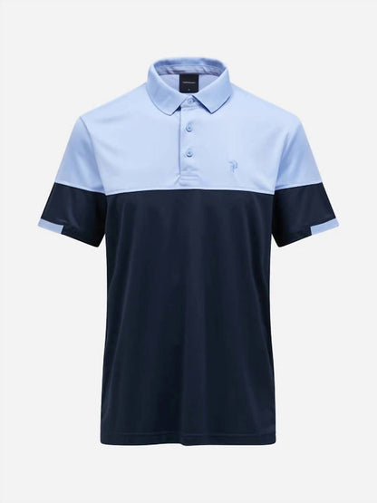 player block polo shirt in salute blue/white