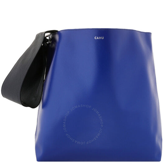 Cahu, Blue Leather Tote Bag
