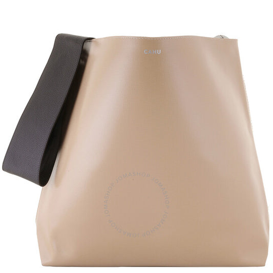 Cahu, Cream Leather Tote Bag