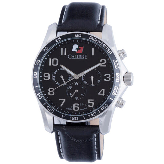 Calibre, Buffalo Black Dial Black Leather Men's Watch