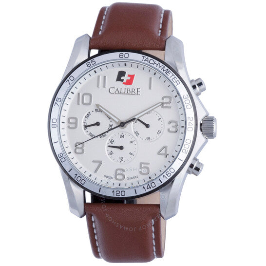 Calibre, Buffalo Silver Dial Brown Leather Men's Watch SC-4B1-04-001-7