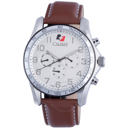 Calibre, Buffalo Silver Dial Brown Leather Men's Watch SC-4B1-04-001-7