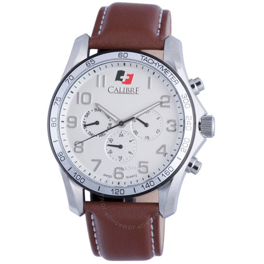 Calibre, Buffalo Silver Dial Brown Leather Men's Watch SC-4B1-04-001-7