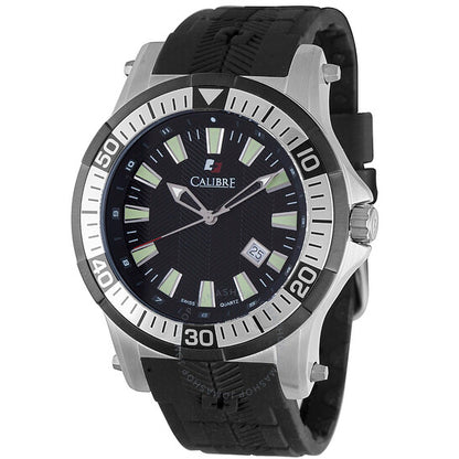 Calibre, Hawk Date Black Dial Rubber Strap Men's Watch