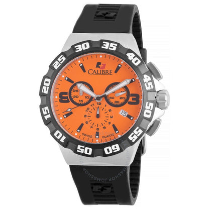 ساعة كاليبر لانسر كرونوغراف للرجال بمينا برتقالي