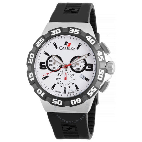 ساعة كاليبر لانسر كرونوغراف للرجال بمينا أبيض