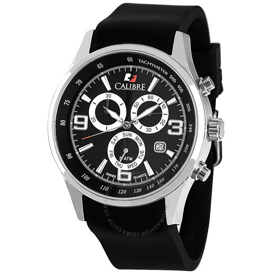 Calibre, Mauler Grey Dial Chronograph Black Rubber Men's Watch