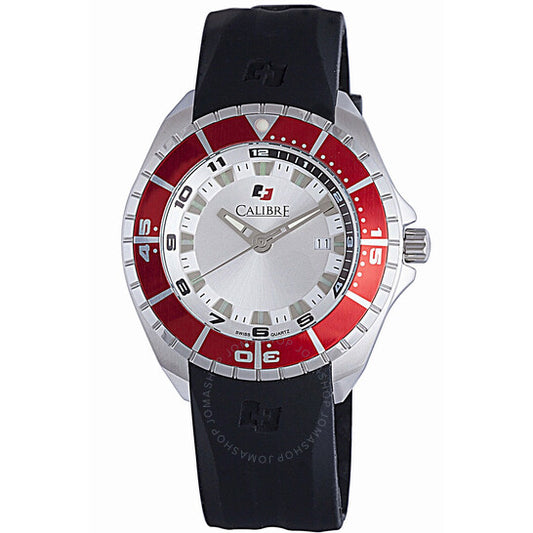 Calibre, Sea Knight Silver Dial Black Rubber Strap Men's Watch SC-4S2-04-001-4