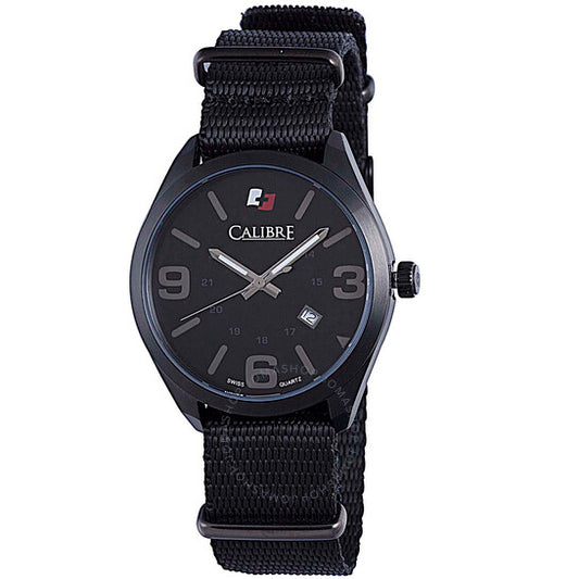 Calibre, Trooper Black Dial Black Canvas Strap Men's Watch