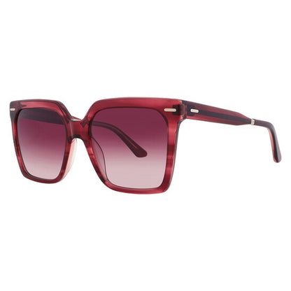 Burgundy Gradient Square Ladies Sunglasses
