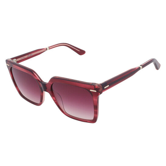 Burgundy Gradient Square Ladies Sunglasses