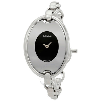 كالفن كلاين، ساعة نسائية صغيرة مميزة بمينا أسود