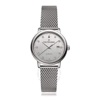 كارل ف. بوخرير، ساعة أدامافي أوتوماتيكية بمينا فضية مرصعة بالألماس للسيدات