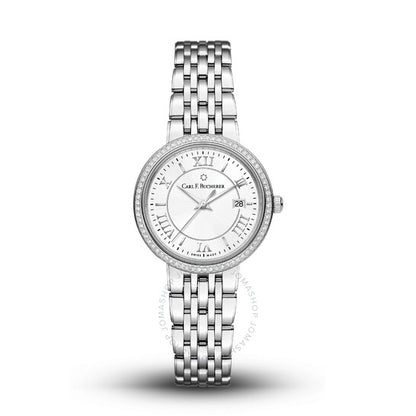 كارل ف. بوخرير، ساعة أدامافي كوارتز بمينا بيضاء من الألماس للسيدات