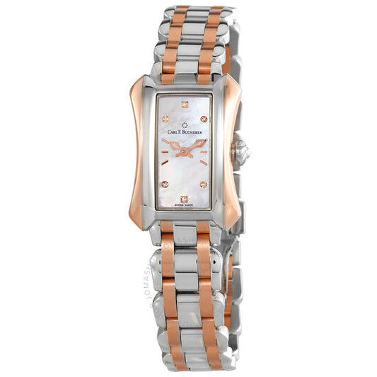 ساعة كارل ف. بوخرير، ألاكريا برينسيس كوارتز ماسية بيضاء بمينا من عرق اللؤلؤ