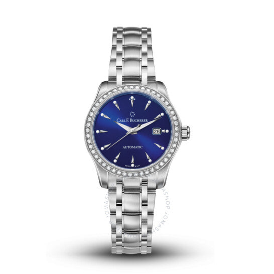 Carl F. Bucherer, Manero Autodate Automatic Diamond Blue Dial Ladies Watch